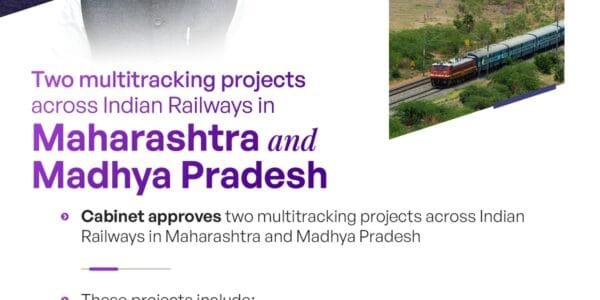 Cabinet approves two multitracking projects in Indian Railways in Maharashtra and Madhya Pradesh