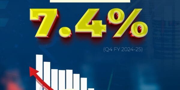 During the fourth quarter of FY 2024-25, real GDP growth rate of 7.4 percent