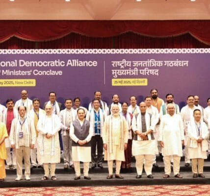 प्रधानमंत्री नई दिल्ली में NDA शासित राज्यों के मुख्यमंत्रियों के साथ सुशासन पर बैठक की अध्यक्षता की