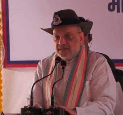 Home Minister Amit Shah addressed Border Security Force (BSF) personnel in Poonch, Jammu and Kashmir today