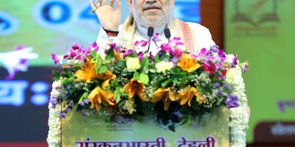 Home Minister Amit Shah today attended the closing ceremony of 1008 Sanskrit Samvashan camps organised by Sanskrit Bharati in New Delhi as the Chief Guest