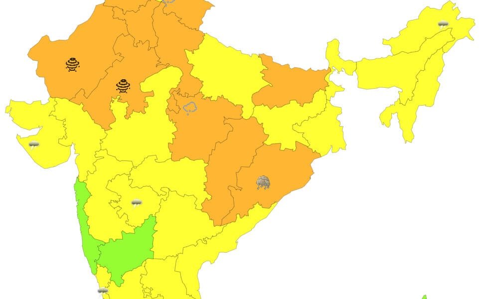 IMD predicted hailstorms and rain with strong winds in the eastern and central parts of the country till Tuesday
