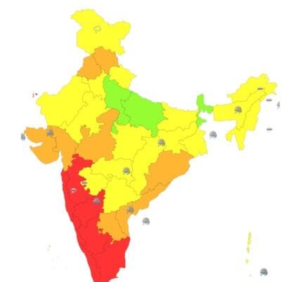 IMD predicted heavy rains on the west coast of India along with the coastal areas of Kerala, Karnataka and Maharashtra.