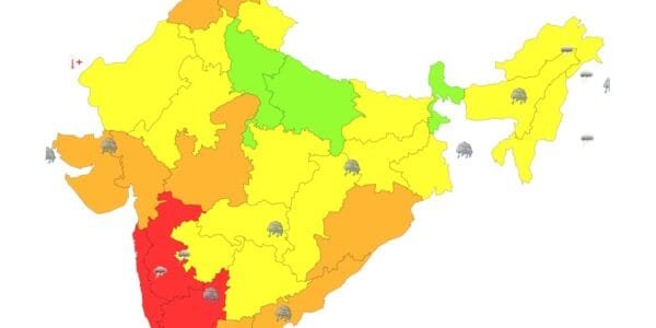 IMD predicted heavy rains on the west coast of India along with the coastal areas of Kerala, Karnataka and Maharashtra.