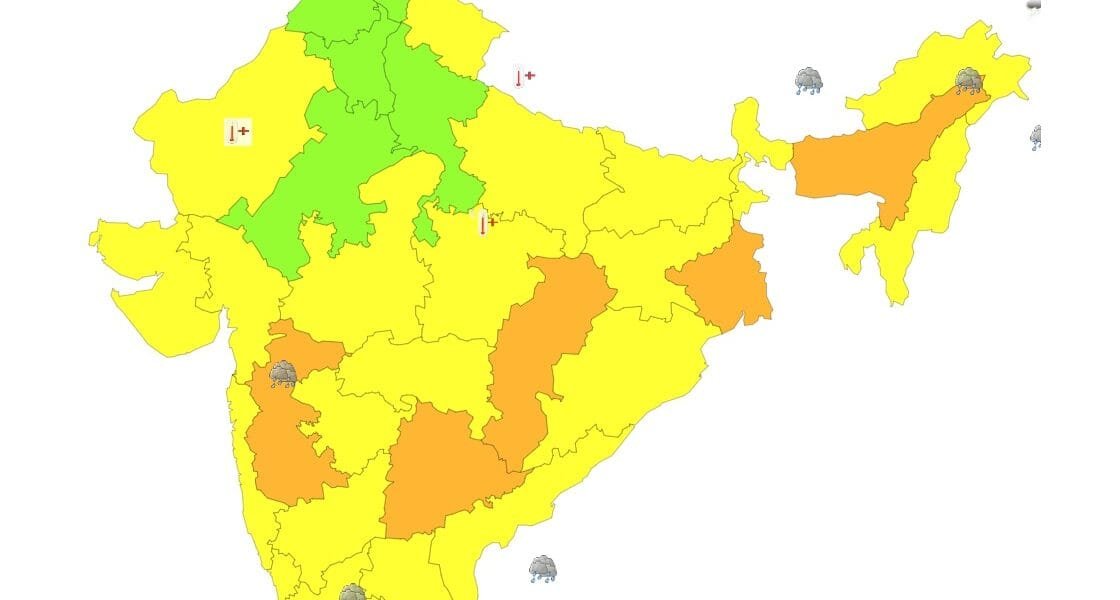 IMD predicted rainfall in the eastern, western, central and northeastern regions of the country