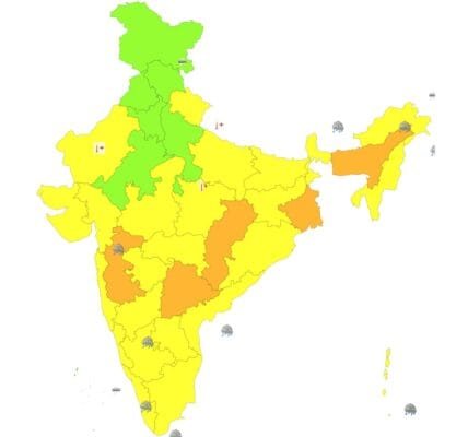 IMD predicted rainfall in the eastern, western, central and northeastern regions of the country
