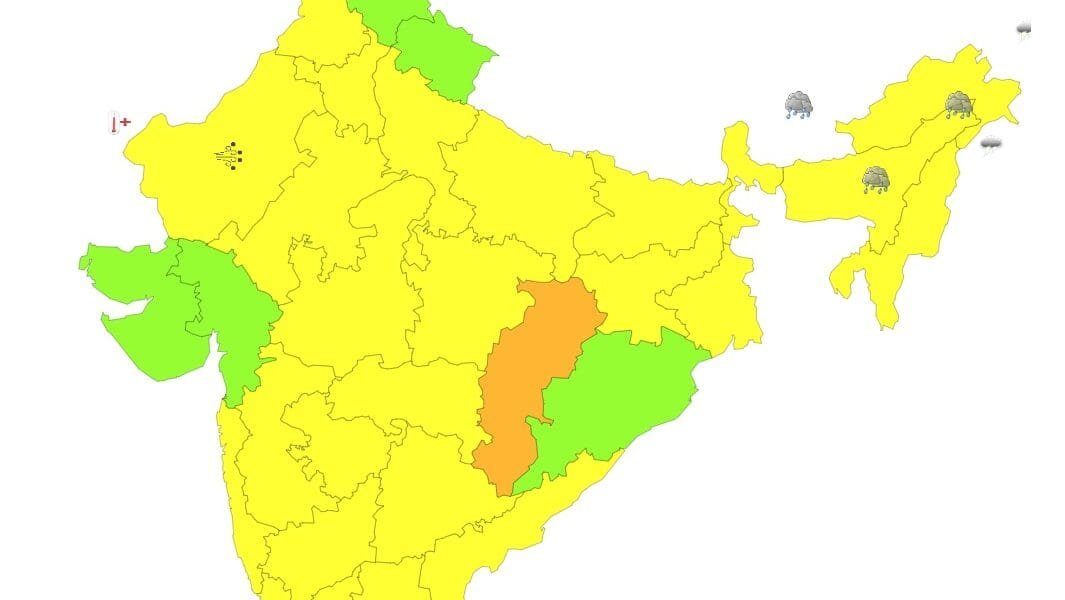 IMD predicted thunderstorms, strong winds and lightning in Northeast, East, Central and South India for the next seven days.