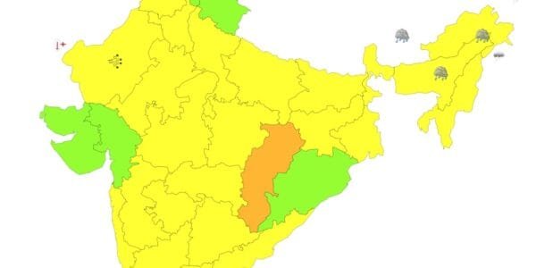 IMD predicted thunderstorms, strong winds and lightning in Northeast, East, Central and South India for the next seven days.