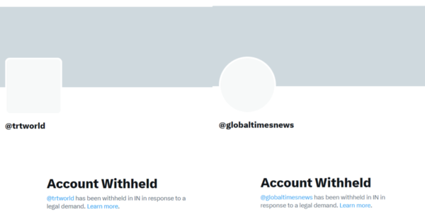 India bans X-accounts of Global Times, Xinhua News Agency and TRT World in the country