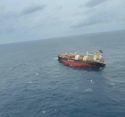 Indian Coast Guard conducted a salvage operation for the sunken Liberian container ship about 38 nautical miles south-west of Kochi