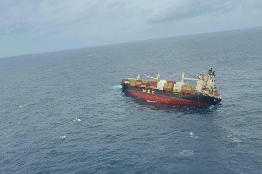 Indian Coast Guard conducted a salvage operation for the sunken Liberian container ship about 38 nautical miles south-west of Kochi