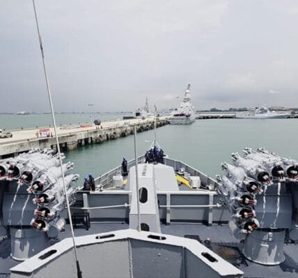 Indian Naval Ship INS Kiltan arrived in Singapore to participate in IMDEX Asia 2025 at Changi Exhibition Centre