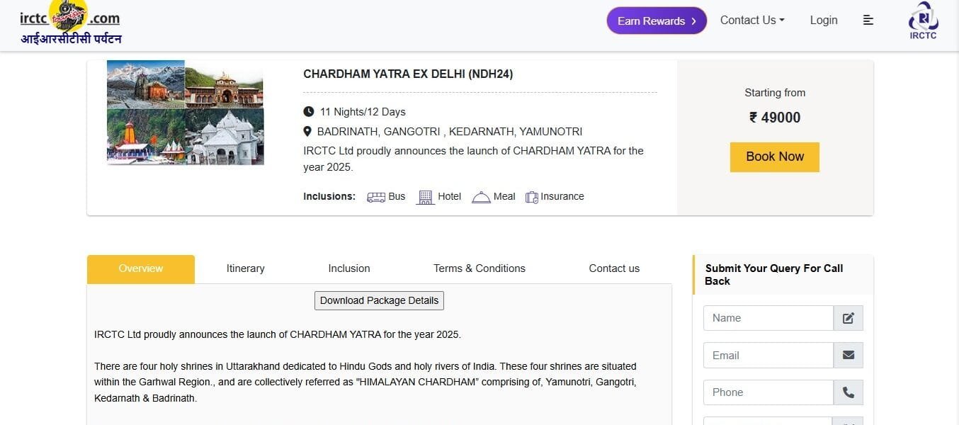 Railways launched Bharat Gaurav Deluxe Train for Chardham Yatra