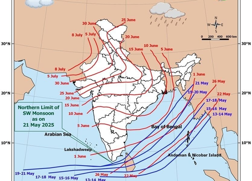 Southwest monsoon likely to arrive before time this year