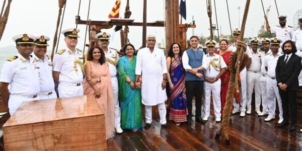 Traditionally built 'ancient Silla ship' inducted into Indian Navy as INSV Koundinayya