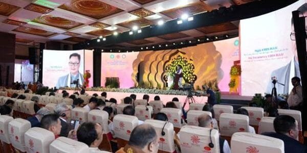 Union Minister Kiren Rijiju addresses the opening ceremony of the United Nations Vesak Day
