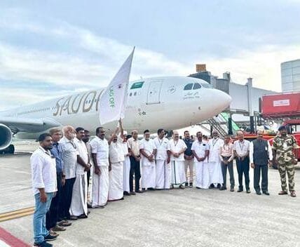 Union Minister of State George Kurien flagged off the first Haj 2025 flight from Kochi