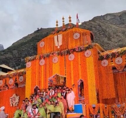 doors of Badrinath Dham in Chamoli district of Uttarakhand opened with traditional rituals