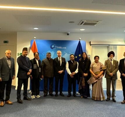 An all-party delegation led by BJP MP Ravi Shankar Prasad reached Germany