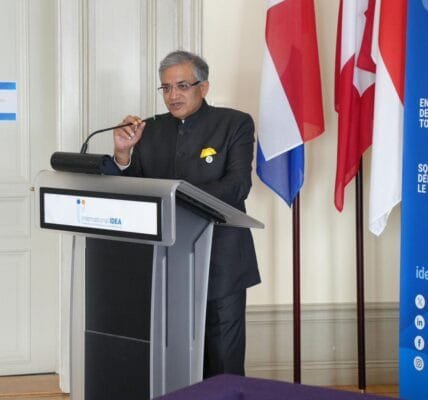 CEC Gyanesh Kumar delivers keynote address at Stockholm International Electoral Integrity Conference