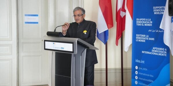 CEC Gyanesh Kumar delivers keynote address at Stockholm International Electoral Integrity Conference