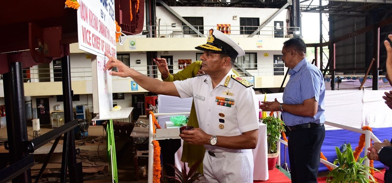 Commencement of construction of Yard 1283, the fourth Next Generation Offshore Patrol Vessel (NGOPV) being built by Goa Shipyard
