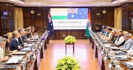 Defence Minister Rajnath Singh held a bilateral meeting with Australian Deputy Prime Minister and Defence Minister Richard Marles in New Delhi