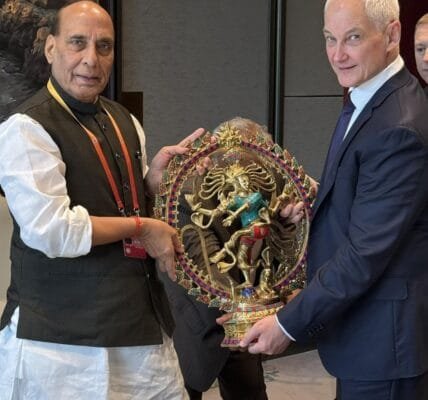 Defence Minister Rajnath Singh met Russian Defence Minister on the sidelines of SCO Defence Ministers' Meeting in Qingdao, China