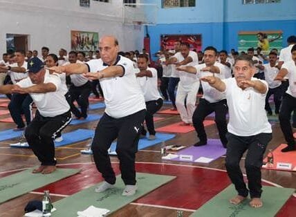 Defence Minister leads Armed Forces contingent on International Yoga Day 2025 in Udhampur, J&K