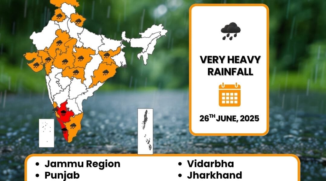 Heavy rains are expected in northern, central and eastern parts of the country for the next seven days