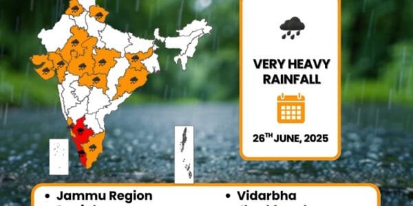 Heavy rains are expected in northern, central and eastern parts of the country for the next seven days