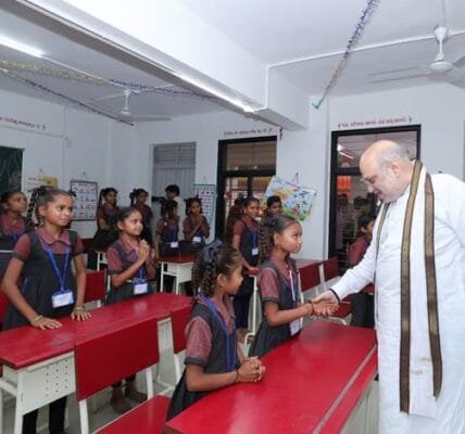 Home Minister Amit Shah addressed the foundation stone laying and inauguration ceremony of various projects at Shri Govind Guru University in Godhra, Gujarat