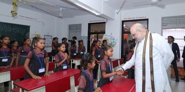 Home Minister Amit Shah addressed the foundation stone laying and inauguration ceremony of various projects at Shri Govind Guru University in Godhra, Gujarat