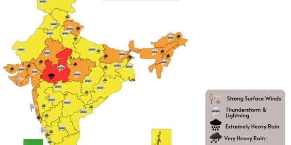 IMD issued a red alert for heavy rains in various parts of Rajasthan and Madhya Pradesh