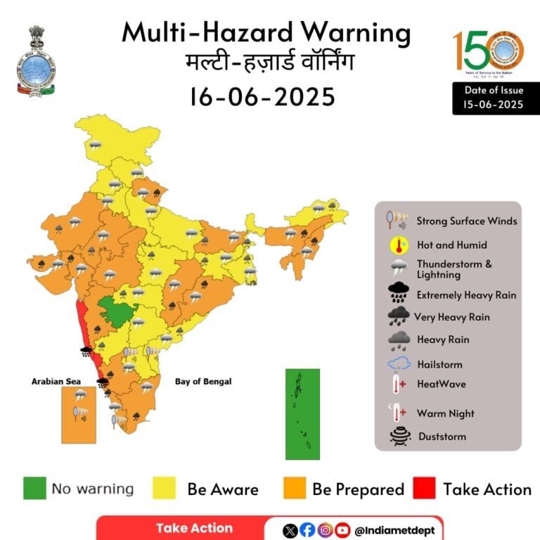 गोवा और कर्नाटक में मूसलाधार बारिश जारी; मौसम विभाग ने पश्चिम तटीय क्षेत्र के लिए तेज बारिश का रेड अलर्ट जारी किया