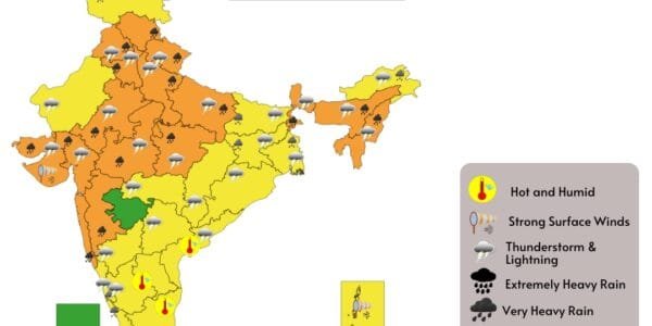IMD predicted heavy rains today in many parts of the country including Maharashtra, Gujarat, Rajasthan, Punjab, UP, Himachal and Sikkim.