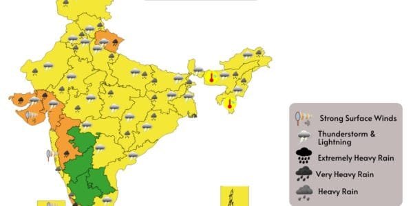 IMD predicted very heavy rainfall in the north-west, central, eastern and northeastern parts of the country in the next seven days.