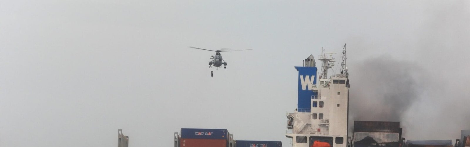 Indian Navy conducts daring airlift of rescue team on MV Wan Hai 503