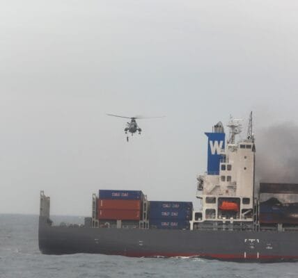 Indian Navy conducts daring airlift of rescue team on MV Wan Hai 503