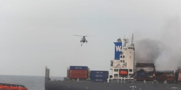Indian Navy conducts daring airlift of rescue team on MV Wan Hai 503