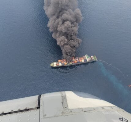 Indian Navy rescues 18 crew members trapped after massive fire on Singapore's MV Wan Hai-503 ship, remaining 4 missing