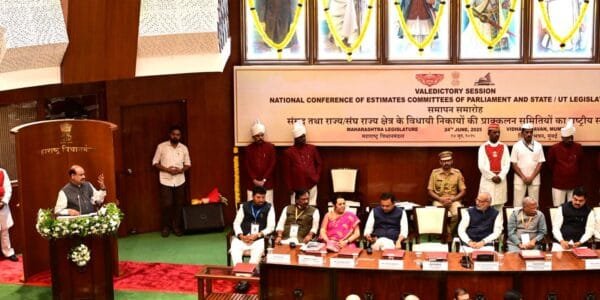 Lok Sabha Speaker Om Birla delivers valedictory address at the National Conference of Assessment Committees of Parliament and State UT Legislatures