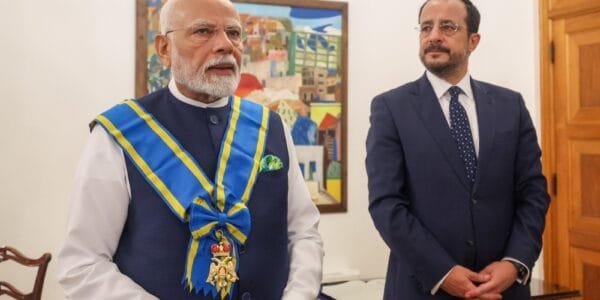 PM Modi conferred with Cyprus' highest honour, the Grand Cross of the Order of Makarios III