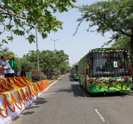 PM Modi flagged off electric buses to promote green and clean urban transport in Delhi