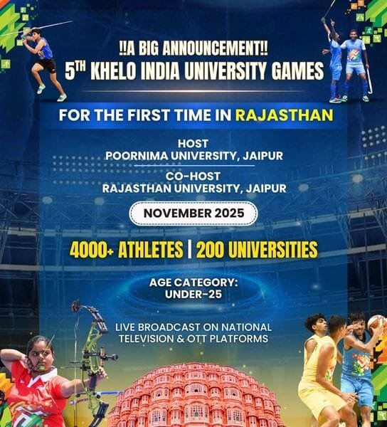 Sports Minister Dr. Mansukh Mandaviya announced Khelo India University Games 2025 in Rajasthan in November