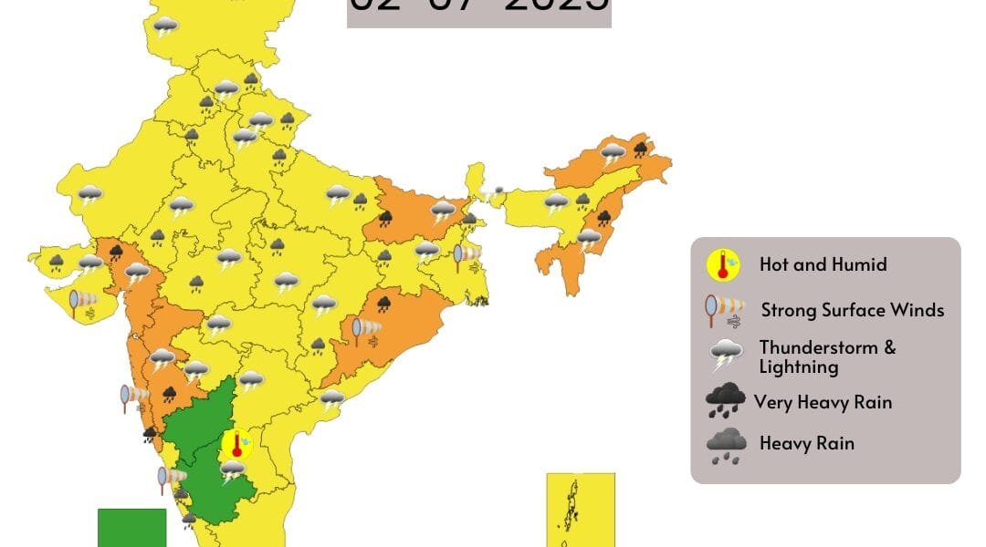 Torrential rains in Himachal Pradesh affect normal life, Meteorological Department issues heavy rain alert in Delhi, Punjab, Uttarakhand and hilly states till July 5