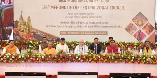 Union Home Minister Amit Shah today chaired the 25th meeting of the Central Zonal Council in Varanasi, Uttar Pradesh