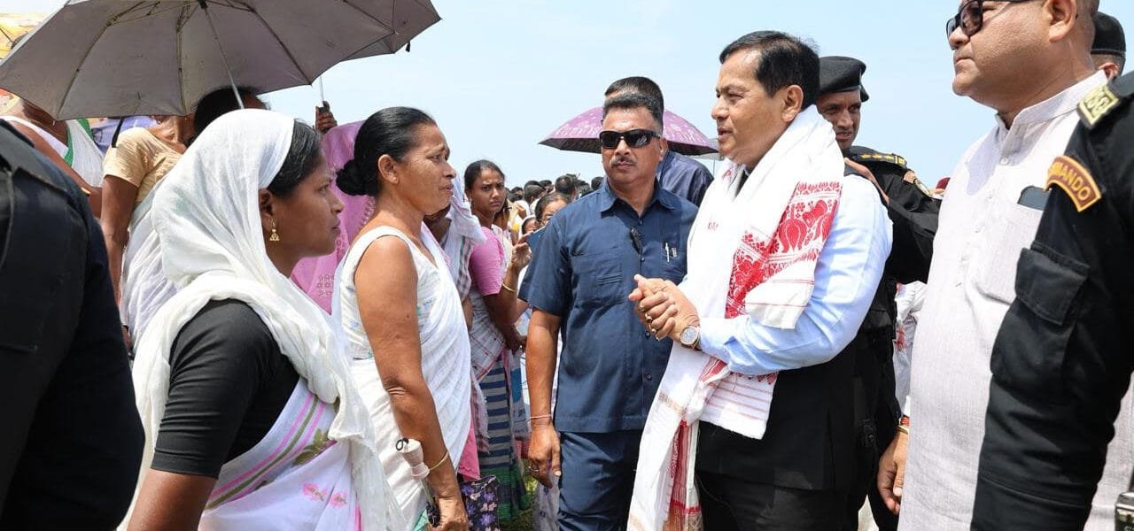 Union Minister Sarbananda Sonowal visits flood and erosion affected areas in Dibrugarh