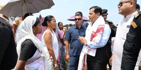 Union Minister Sarbananda Sonowal visits flood and erosion affected areas in Dibrugarh