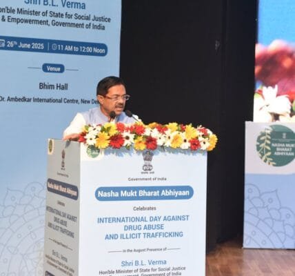 Union Minister of State BL Verma presided over the International Day for Prohibition of Drug Abuse and Illicit Trafficking celebrations in New Delhi